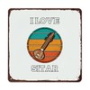 Mousus I Love Sitar Retro Metal Sign, Sitar Wall Plaque