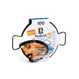 Carmencita. Seafood Paella Kit with Saffron. Includes Enameled Pan. 2 servings. 255g (8.99oz).