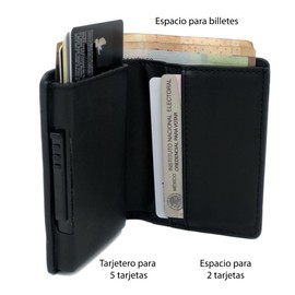 CIPRIAN - Billetera de Piel Negra para Caballero con Bloqueo RFID | Diseño Elegante y Anticlonación