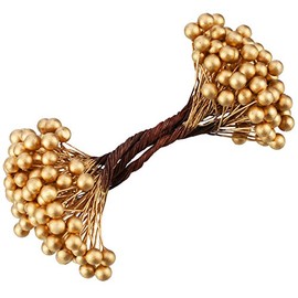 BBTO Artificial 200 Pack Holly Christmas Berries on 100 Wire Stems 8 mm Fake Berries for Christmas Tree Decorations Wreath Craft Wedding Party Favor (Red)