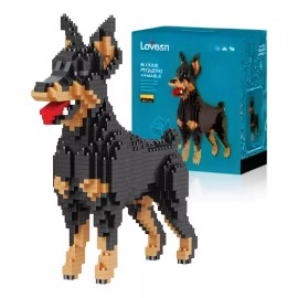 Lovesn Perro Doberman Mascota Bloques Armables Figura 3d Decoración