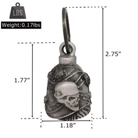 Dream Apparel Motorcycle ride bell for bikers,heavy spirit bells accessory and key chain for luck (DBL13-L Rebel)