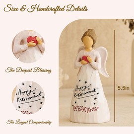 NAN ZAI NAN FANG Retirement Gifts for Women 5.5"- Funny Retirement Gift for Women Coworker Teacher Nurses Friends Hand-Painted Retired Angel Figurines Home Decor Ornament