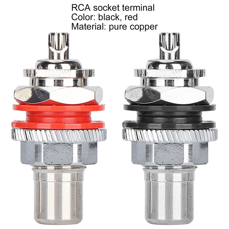 Monosaudio C401R 4Pcs RCA Socket Terminal Pure Copper Rhodium Plated