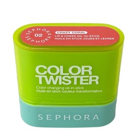 SEPHORA COLLECTION Color Twister Color Changing Oil-in-Stick for Lip + Cheek - 02 Crazy Coral - 0.29 oz / 8.5g