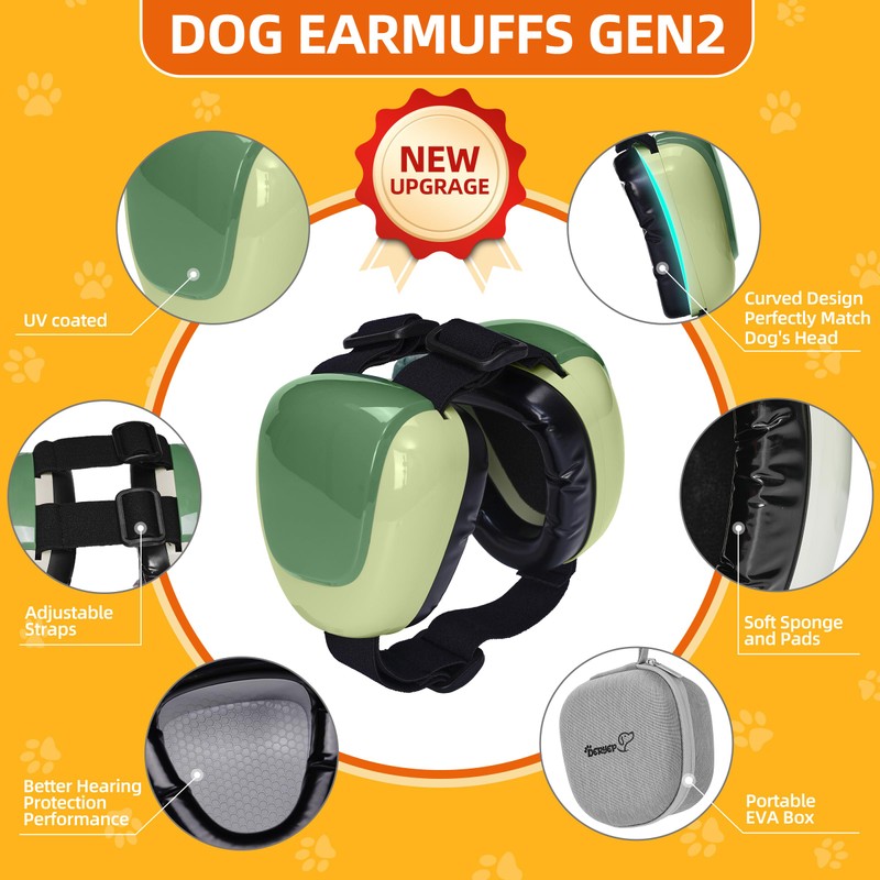 derYEP Dog Earmuffs GEN2 for Hearing Protection 30dB NRR Ear