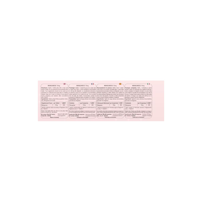 Manganese 10mg - 365 Tablets - Trace Element for Connective