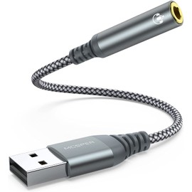 MCSPER 2-Pack USB to 3.5mm Jack Audio Adapter,External Sound Card USB-A to Audio Jack Adapter with Aux Stereo Converter Compatible with Headset, Desktops, PC Windows,Laptop Mac,Linux,and More Device