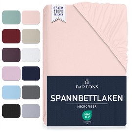 Fitted Sheet 160 x 200 cm - 35 cm Deep Pocket Fitted Sheet Oeko-Tex Certified Brushed Polyester Microfibre Bed Sheet Duvet Cover for Box Spring Bed Thick Mattresses (160 x 200 cm - Pink)