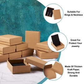 12 x Small 9x7cm Light Brown Cardboard Jewellery Box Jewellery Bracelet Gift Box
