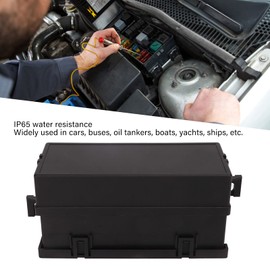 Fuse Relay Box, 6 Relay 11 ATC ATO Fuse Waterproof Relay Block Box for Car Yacht Ship, 2 Clip Lock Cover, Z Bracket Design, Easy Installation