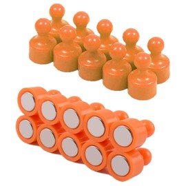 20 PCS Fridge Magnets Strong Neodymium Magnets Magnetic Push Pins Little Refrigerator Magnets Whiteboard Map Magnets Perfect for Home Kitchen Office School Classroom Orange