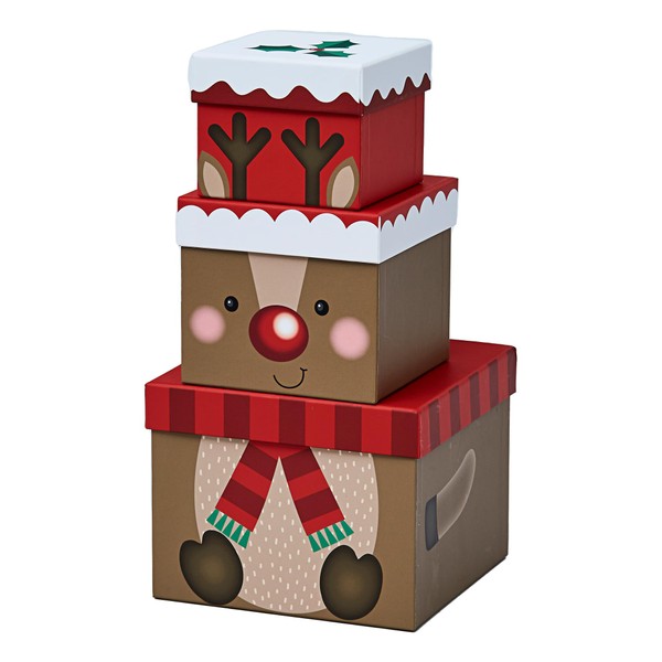 Partisan Products Set of 3 Novelty Christmas Stackable Nested Gift