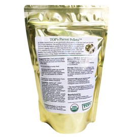 TOP's Parrot Food Pellets Hookbills, Small, Medium and Large Parrots - Non-GMO, Peanut Soy & Corn Free, USDA Organic Certified