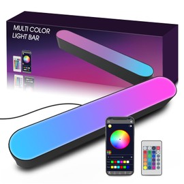 APEKX Smart App-Controlled RGB LED Light with Adjustable White/Color-Changing Ambient Mode, USB-Charging Remote Control for Bedroom, Home Office, Gaming & Indoor Ambiance (Black)