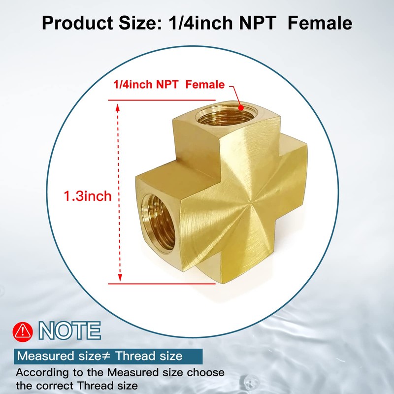 Midanya 1/4 x 1/4 x 1/4 x 1/4 Inch NPT