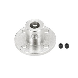 MECCANIXITY 2 Pcs 5mm Flange Coupling Connector Rigid Guide Model Coupler Accessory Shaft Axis Fittings with Fastening Screw for DIY RC Model Motors,Silver