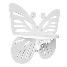 Operitacx Schmetterlings-Aufbewahrungsregal hängend für Schmetterlinge Rosa Form schwimmende Regale Badezimmer Wandschelf schwimmendes Bildregal Float- Wandregal schwebend Plastik Weiß