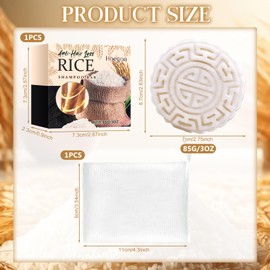 Reiswasser Shampoo Bar,Shampoo Seife Festes,Reisshampoo Bar,2 In1 Reiswasser und Conditioner Riegel,Anti-Haarausfall Reis für Haarwachstum, feuchtigkeitsspendend