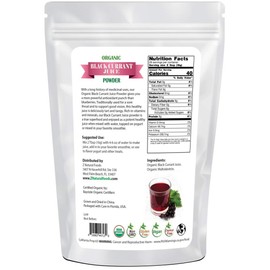 Z Natural Foods Organic Black Currant Juice Powder, Superfood Berry Supplement, Mix In Smoothies, Shakes, Tea, Cooking & Baking Recipes, Non GMO, Gluten Free, Vegan, Kosher, 1 lb