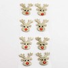 Gold Glitter Mini Reindeer Faces Christmas Craft Decorations (Pack of