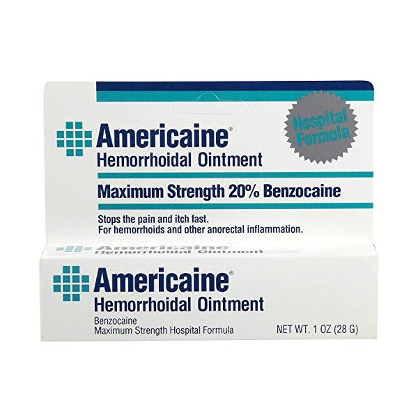 Americaine Hemorrhoidal Ointment, Maximum Strength, 1 Ounce 28 G