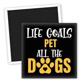 Hund streicheln - Kühlschrankmagnet für Hundeliebhaber - Lustige Hundemotive - Dekorative Kühlschrankmagnete - Geschenke für Hundeliebhaber - Hundemagnet mit Spruch