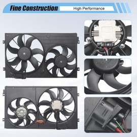 Radiator Engine Cooling Fan Assembly Compatible with 2006-2015 Passat 2010-2013 Golf 2012-2014 Beetle 2006-2014 GTI 2005-2013 Jetta 1.8L 1.9L 2.0L 3.6L, Automotive Cooling Fans Replace VW3115114
