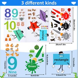 Tatuo 30 Pieces Number Wall Decals Stickers Educational Learning Geometry Wall Decals Colorful Shapes Classroom Wall Stickers for Children Kids Toddlers Classroom Playroom Bedroom Daycare Decorations