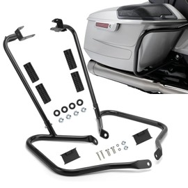 TIGERSGATE Gloss Black Rear Saddlebag Guards Complete Kit for 2014-Later Harley Touring Street Road Glide Electra Glide Road King