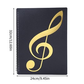 Music Note Pattern Music Sheet Holder, A4 Size Music Sheet Folder, Music Sheet Storage Box, Music Accessories for Home & School & Office:_Blue_40 Pockets