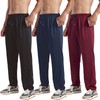 ZH 3-Pack Men's Mesh Jogger Pants, Comfortable Athletic Pants with