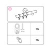 GARDINIA Curtain Rings for Curtain Rods, Diameter 25 mm, with