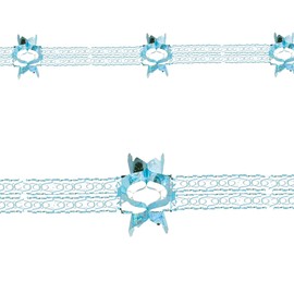 Snow White Christmas Foil Ceiling Decorations - Blue 30cm x 2.7M Garland