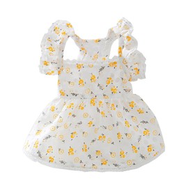 Dog Dress Soft Breathable Puppy Dresses Elegant Princess Lace Floral Pet Dress with Sunflower for Small Dog