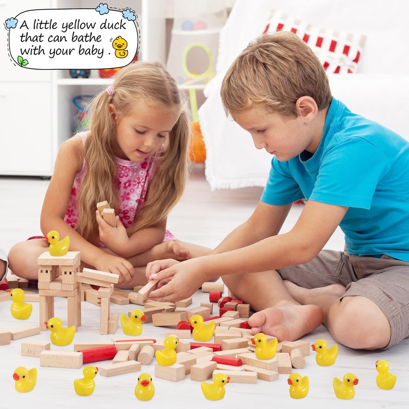GADIEDIE 260pcsYellow Mini Resin Ducks, Tiny Duck for Home Hide