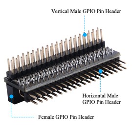 GeeekPi Micro Connectors Raspberry Pi 40-pin GPIO 1 to 2 Expansion Board 2 x 20-pin Strip Dual Male Header Double Row Straight GPIO Connector Pin Header Compatible with Raspberry Pi