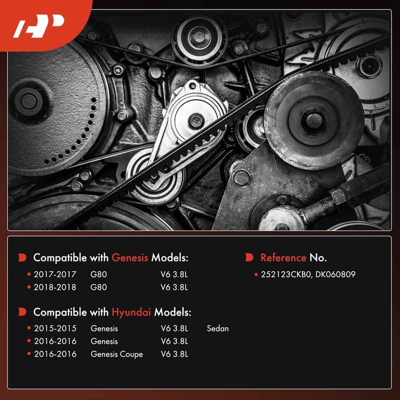 A-Premium Dual-Sided Engine Serpentine Drive Belt Compatible with Hyundai Genesis