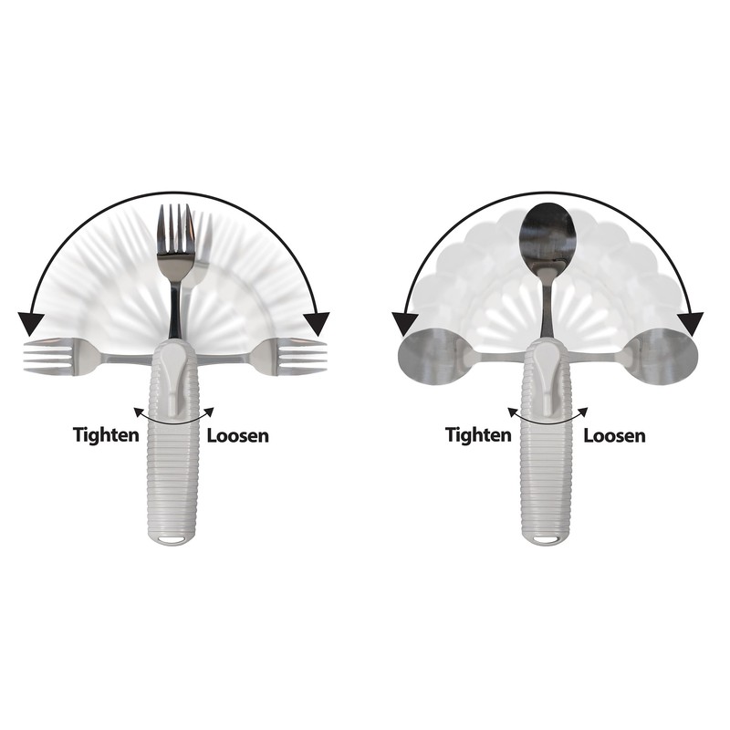 Aidapt Adaptive Large Handled Fork and Spoon Set Utensils with