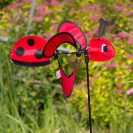 Little Magic Ladybird Wind Chime, UV Resistant and Weatherproof Wind Wheel Diameter 28 cm – 35 x 12 cm, Overall Height: 85 cm, with Fibreglass Rod