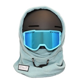 MDXONE Kids Over The Helmet Balaclava Children face mask with Buttons - Pompoms with Elastics Sold Separately (Indigo)