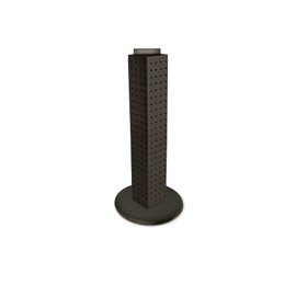 Azar Displays 700227-BLK Four-sided 4"W x 24"H Pegboard Tower with Revolving 9" Base, Black