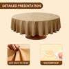 HSBWORG 84 Inch Christmas Decorations Brown Round Tablecloth Disposable PE