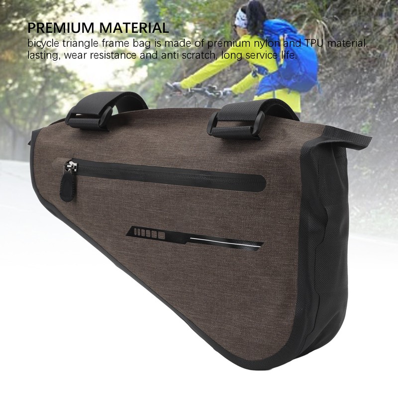 Bike Triangle Frame Bag Multipurpose Waterproof TPU Double Sided Pockets
