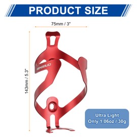 sourcing map Bike Water Bottle Holder Lightweight Alloy Universal Bicycle Bottle Cages Cycling Cup Holder with Screws for MTB Mountain Road Gravel, Red
