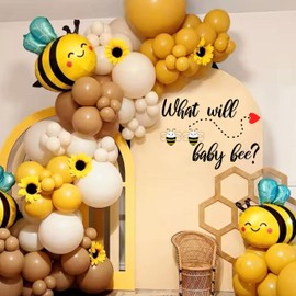 FUTNH Bee-Charming Baby Shower Decor, Wall Decal, Black, Vinyl, Peel and Stick, Bee Themed, Baby Boys, Girls, Unisex, Infants, Children