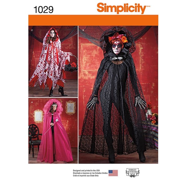 Simplicity 1029 Misses' Cape Costumes Sewing Pattern Includes Cape Patterns