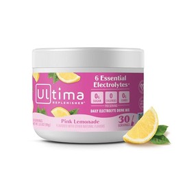 Ultima Replenisher Daily Electrolyte Powder Drink Mix – Pink Lemonade, 30 Servings Canister – Zero Sugar Hydration Powder with 6 Electrolytes & Minera