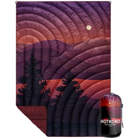 hotkoko Mini Camping Blanket,Lightweight Puffy Printed Camping Blanket Packable Outdoor Blanket for Camping,Traveling, Stadium, Hiking, Picnics