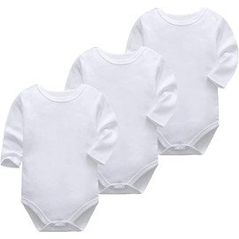 Babybuddy Bodysuits and Bibs, 6 Pack Organic Cotton Long Sleeve Vests with 3 Light Assorted Dribble Bibs-Size Age 3-6 months. | Baby Shower Gifts